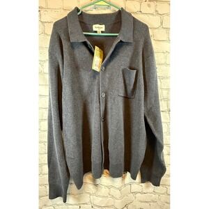 Goodfellow & Co Mens Cardigan Sweater‎ XL Gray Ribbed Knit Button Up